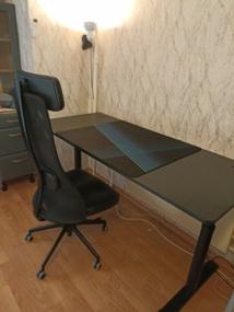 img 7 attached to Eureka Ergonomic компьютерный стол ERK-IMOD-60, ШхГхВ: 152.4х70х82 см, цвет: elegant black