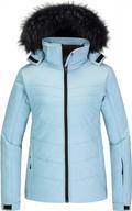 thick, hooded winter coat for women: waterproof ski jacket with puffer design for warmth логотип