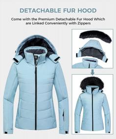 img 3 attached to Thick, Hooded Winter Coat For Women: Waterproof Ski Jacket With Puffer Design For Warmth