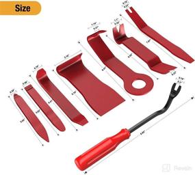 img 3 attached to 🔧 GOOACC 8PCS Auto Trim Removal Tool Kit - No-Scratch Pry Tool Kit for Car Audio, Dash, Door Panel, Window, Molding - Fastener Remover Tool Set in Red