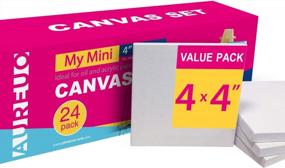 img 4 attached to 24 Pack 4X4 Inch Mini Stretched Canvas Set - Perfect Holiday Gift For Kids To Paint & Craft!