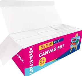 img 3 attached to 24 Pack 4X4 Inch Mini Stretched Canvas Set - Perfect Holiday Gift For Kids To Paint & Craft!