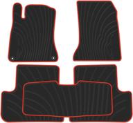 🚗 custom fit all-weather guard odorless car floor mats for mercedes benz gla 2014-2019 - front and rear heavy duty rubber liner set in black and red - vehicle carpet upgrade by biosp логотип