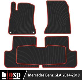 img 3 attached to 🚗 Custom Fit All-Weather Guard Odorless Car Floor Mats for Mercedes Benz GLA 2014-2019 - Front and Rear Heavy Duty Rubber Liner Set in Black and Red - Vehicle Carpet Upgrade by biosp