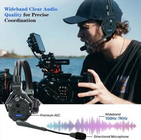 img 2 attached to 1100Ft Wireless Headset Intercom System For Team Communication - Hollyland Solidcom C1 3-Person Group Talk Single-Ear Headset With 1 Master & 2 Remote Headsets.