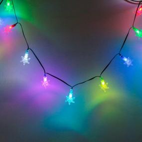 img 4 attached to Transform Your Outdoor Space This Holiday Season With ALITOVE'S Color-Changing Snowflake String Lights: Control With App, Waterproof, 28Ft/50 LEDs.