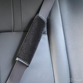 img 3 attached to 💎 Bling Bling Car Seat Belt Cover: Stylish Leather Shoulder Pad for Auto, Colorful Crystal Strap(2pcs)