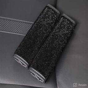 img 4 attached to 💎 Bling Bling Car Seat Belt Cover: Stylish Leather Shoulder Pad for Auto, Colorful Crystal Strap(2pcs)
