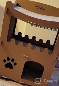 img 5 attached to Large Cat House For Cats & Kitties - Petique Feline Penthouse Three Level Cardboard Kitty House