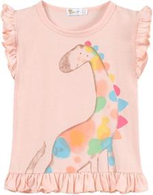 img 4 attached to Colorful Girls' Clothing: Little 🌈 Hand Toddler Dinosaur Tops, Tees & Blouses