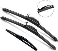 🚘 justcar 3 wipers replacement for 2016-2020 honda hr-v - set of 3 original equipment windshield wiper blades (26"/18"/10") u/j hook logo