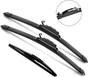 img 4 attached to 🚘 JustCar 3 Wipers Replacement for 2016-2020 Honda HR-V - Set of 3 Original Equipment Windshield Wiper Blades (26"/18"/10") U/J Hook