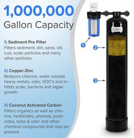 img 3 attached to Система фильтрации воды для всего дома - удаляет хлор, свинец, ртуть, гербициды и многое другое | 1 миллион галлонов с предварительным фильтром