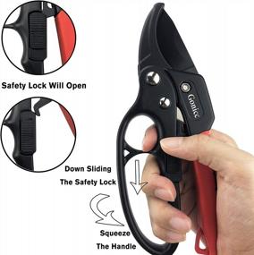 img 2 attached to Gonicc 8" Professional Ratchet Anvil Pruning Shears (GPPS-1011), Ratcheting Mechanism, Anvil Groove Design, Reinforced Design Handle, Garden Shears Clippers, Anvil Pruner, Hand Tools Scissors Loppers