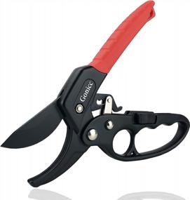 img 4 attached to Gonicc 8" Professional Ratchet Anvil Pruning Shears (GPPS-1011), Ratcheting Mechanism, Anvil Groove Design, Reinforced Design Handle, Garden Shears Clippers, Anvil Pruner, Hand Tools Scissors Loppers