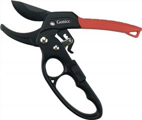 img 1 attached to Gonicc 8" Professional Ratchet Anvil Pruning Shears (GPPS-1011), Ratcheting Mechanism, Anvil Groove Design, Reinforced Design Handle, Garden Shears Clippers, Anvil Pruner, Hand Tools Scissors Loppers