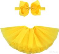 👶 bgfks 5 layered toddlers tulle tutu skirt with headband: perfect for baby girls (0-36 months) логотип