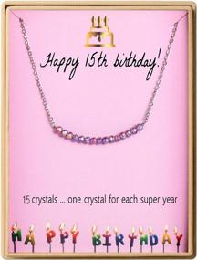 img 4 attached to Sterling Silver Gem Stone Bar Necklace - Perfect Birthday Gift For Girls Ages 12-21 & 25Th/30Th