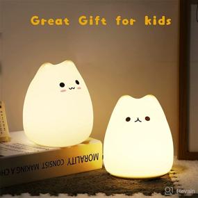 img 2 attached to 🐱 Multicolor LED Cat Night Light Lamp - Battery Operated Nursery Night Light for Kids, Cute Silicone Cat Design with Warm White and 7-Color Breathing Modes - Ideal for Kids, Babies, and Children (Celebrity Cat)