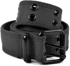 img 4 attached to Casual Solid Double Canvas Parquet Men's Accessories best - Belts