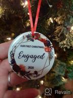 img 1 attached to Personalized Christmas Engagement Ornament 2022 - Perfect Wedding Gift For Couples, Beautifully Decorate Your Home - 3" Red Ornament With Custom Engraving review by Matt Wigfall