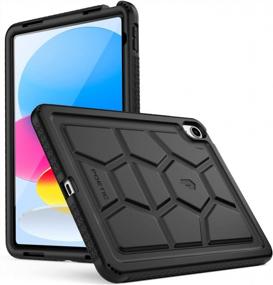 img 4 attached to Protect Your New IPad 10.9 10Th Generation With Poetic TurtleSkin - Heavy Duty Shockproof Silicone Case Cover In Black