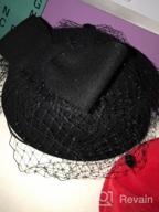 img 1 attached to 👒 Aniwon Pillbox Hat with Veil Vintage Bow Fascinator - Elegant Wedding Caps for Women (Black) review by Alfred Friedrich