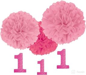 img 2 attached to Amscan 1st Birthday Fluffy Decorations 🎉 with Danglers - Pink: Enhance the Celebration!