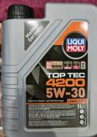img 1 attached to HC-synthetic engine oil LIQUI MOLY Top Tec 4200 5W-30, 5 l, 4.653 kg, 4 pcs review by Mateusz Marek ᠌