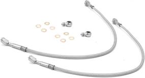 img 1 attached to Front Brake Hose Kit for Jeep Wrangler TJ 97-06, Rugged Ridge 16734.08 - Stainless Steel