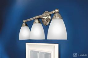 img 2 attached to 🚿 Moen YB2263BN Brantford 3-Light Dual-Mount Bath Vanity Fixture - Frosted Glass, Brushed Nickel - 9.60 x 10.00 x 20.60 inches