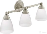 🚿 moen yb2263bn brantford 3-light dual-mount bath vanity fixture - frosted glass, brushed nickel - 9.60 x 10.00 x 20.60 inches логотип