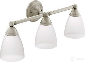 img 4 attached to 🚿 Moen YB2263BN Brantford 3-Light Dual-Mount Bath Vanity Fixture - Frosted Glass, Brushed Nickel - 9.60 x 10.00 x 20.60 inches