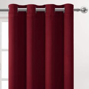 img 2 attached to DWCN Burgundy Room Darkening Blackout Thermal Insulated Curtains - Privacy Energy Saving Window Drapes 52 X 45 Inch Length, Set Of 2 Bedroom Living Room