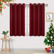dwcn burgundy room darkening blackout thermal insulated curtains - privacy energy saving window drapes 52 x 45 inch length, set of 2 bedroom living room logo