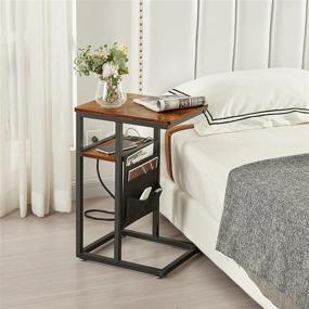 img 3 attached to Organize Small Spaces With Superjare C Tables - Charging Station, Fabric Bag Included - Set Of 2