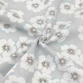 img 3 attached to Floral Print Cotton Sewing Fabric By Hanjunzhao - 39 X 63 Inches (Approx 1.09 X 1.75 Yards)