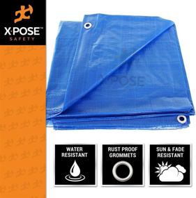 img 3 attached to 🔵 Xpose Safety Better Blue Poly Tarp - Premium Multipurpose Protective Cover, Drop Cloth - Heavy-Duty, Waterproof, Weatherproof - 5 Mil Thick Polyethylene - 5x7ft