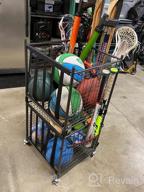 img 1 attached to Organize Your Sports Equipment With Mythinglogic Rolling Ball Storage Cart - Lockable And Stackable Garage Organizer With Elastic Straps review by Kiko Fanandriansyah