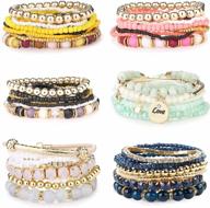boho charm: 6-piece stackable bracelet set for women by subiceto logo