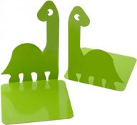 cute dinosaur bookends for kids - artkingdome book ends, books holder racks stand, desk/school/library decorative bookends - 1 pair, green логотип