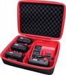 xanad battery case for milwaukee m12 m18 18v battery and charger - holds 12v m18 18v 2.0/3.0/4.0/5.0/6.0/6.5/8/9.0/12.0-ah battery, charge- carrying storage bag logo