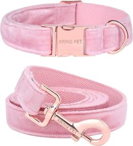 img 4 attached to 🐾 ARING PET Velvet Dog Collar and Leash Set - Soft, Comfy, and Adjustable Collars for Dogs