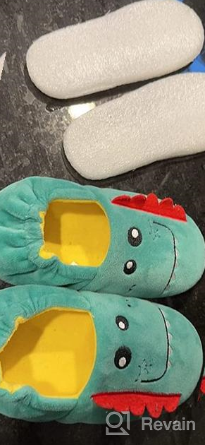 img 1 attached to Cute and Comfortable Cartoon Animal Toddler Slippers - Perfect Boys' Plush Shoes for Cozy Feet review by Alan Estell