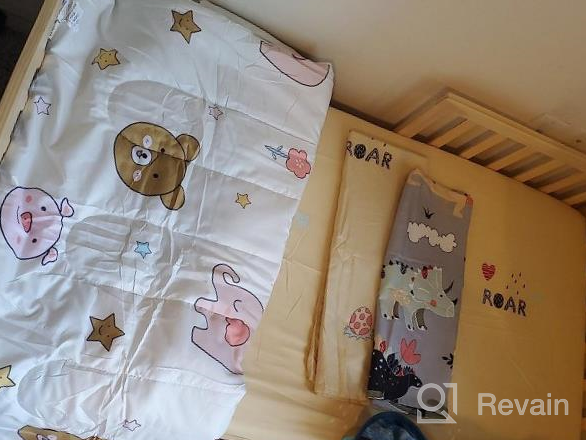 img 1 attached to Adorable Flysheep 4 Piece Beige Toddler Bedding Set With Happy Animal Prints - Soft And Comfortable Microfiber For Baby Boys And Girls review by Tom Herman