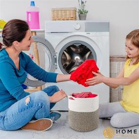 img 3 attached to 🧺 Set of 3 Foldable Cotton Rope Storage Baskets - Toddler Friendly and Durable - Ideal for Laundry, Toys, and Accessories - Decorative for Room or Shelf - Soft and Long-lasting