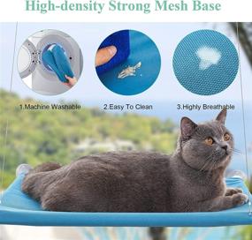 img 3 attached to 🐱 MUMUPET Cat Hammock: Secure Suction Cup Window Perch for Two Large Cats, Weighted up to 30lb, All-Around 360° Sunbathe and Resting Seat