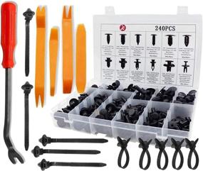 img 4 attached to 🚗 KCRTEK 255-Piece Car Plastic Bumper Retainer Rivets Clips & Fasteners Push Retainer Kit for Door Trim Panel Fender, Auto Push Pin Set