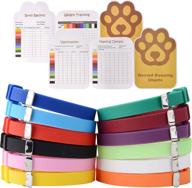 🐶 expawlorer 12-piece puppy id collars for litter - soft silicone whelping identification collar with record keeping charts, assorted colors. easy diy customization for newborn puppy collars. logo