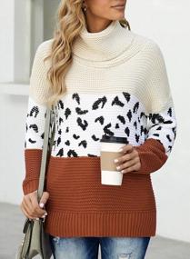 img 1 attached to Women'S Turtleneck Pullover Sweater Knit Top - Long Sleeve Casual Knitted Jumper